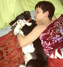 Rachel sacks out for the night in her favorite spot.