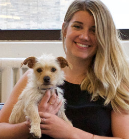 Lola, a terrier mix, is content living in a city apartment.